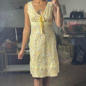 Ann Taylor Yellow Milkmaid Floral Dress